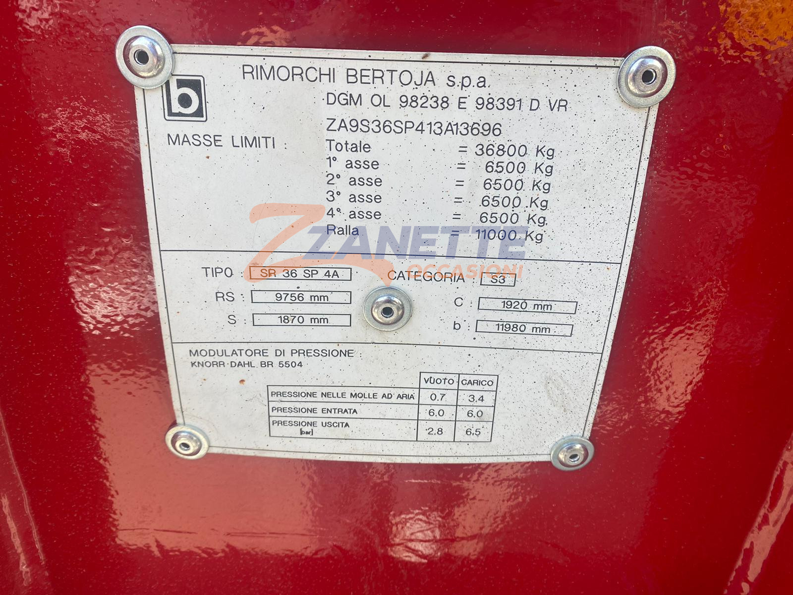 Semirimorchio Bertoja SR36 Semirimorchio Bertoja SR36